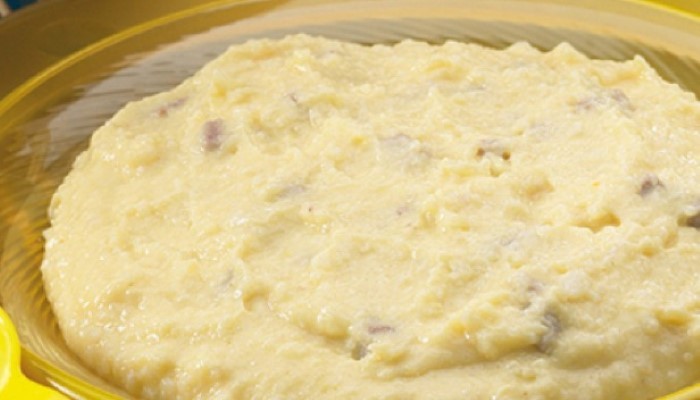 Purée au jambon et au fromage