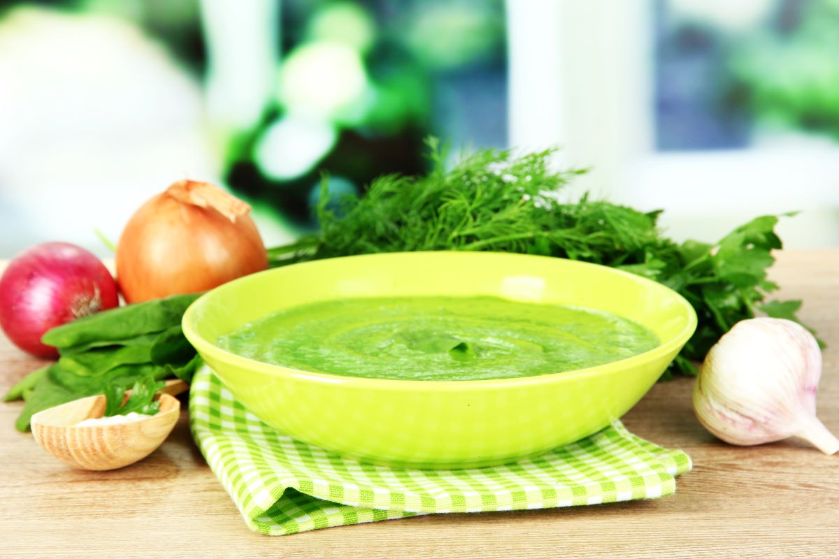 Purée de courgettes et de cresson