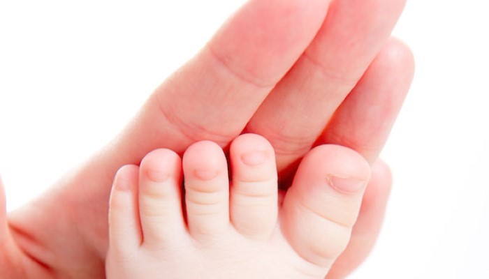 Zoom sur le pied d'un bébé Zoom sur le pied d'un bébé