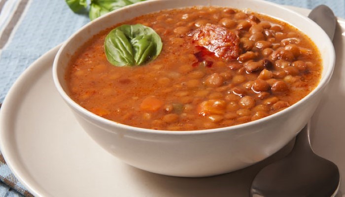 Lentilles, tomates et chorizo, hummm!!!