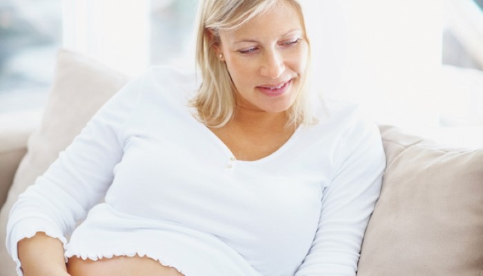 Femme enceinte avec son ordinateur Femme enceinte avec son ordinateur