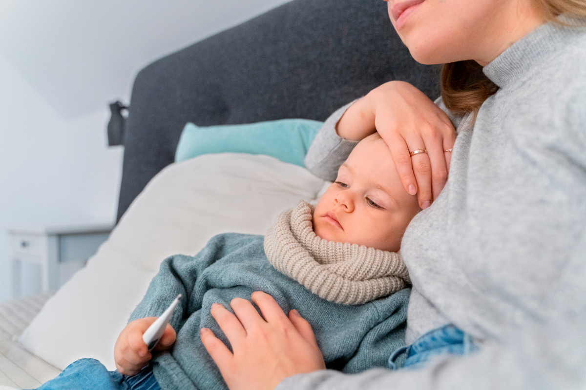 Bébé enrhumé à la crèche