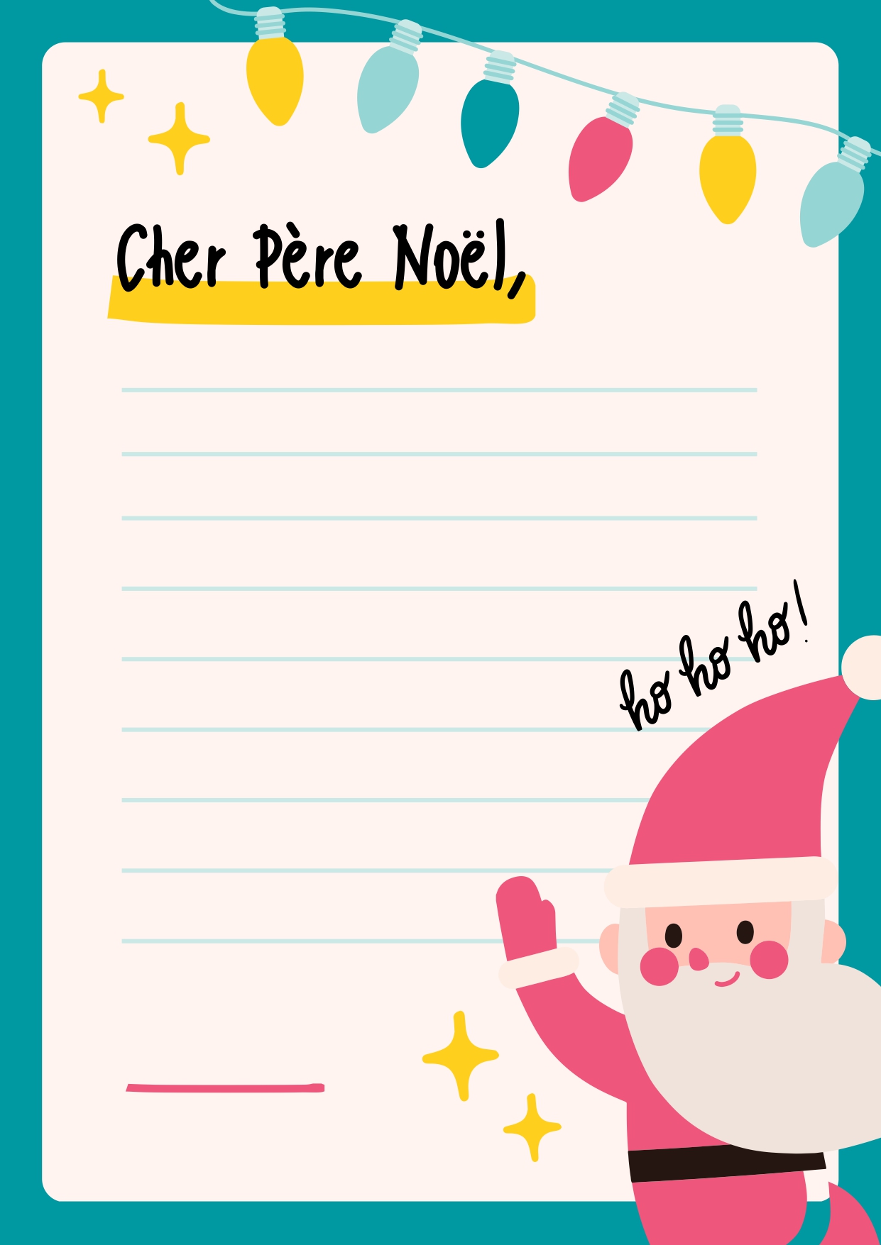 Modèle lettre père noël