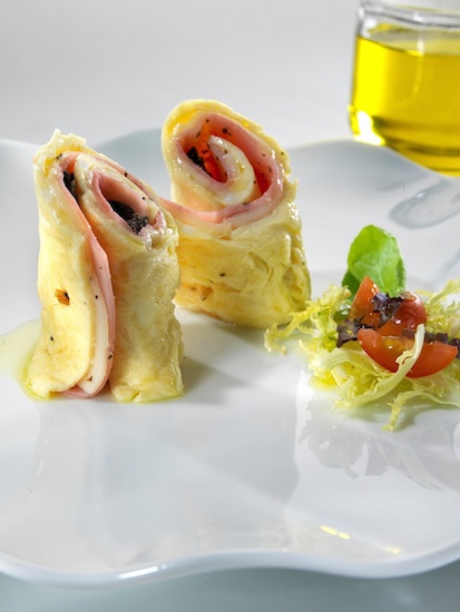 Recette omelette rouleau jambon fromage