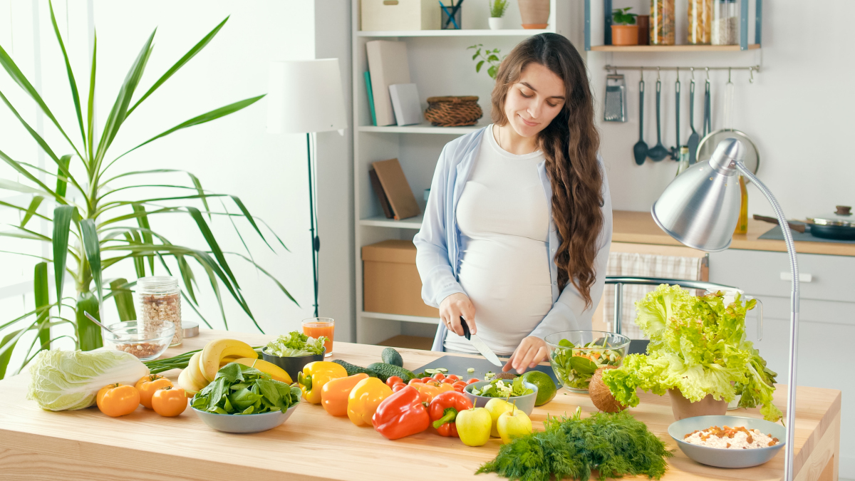 Fruits et légumes d'automne enceinte