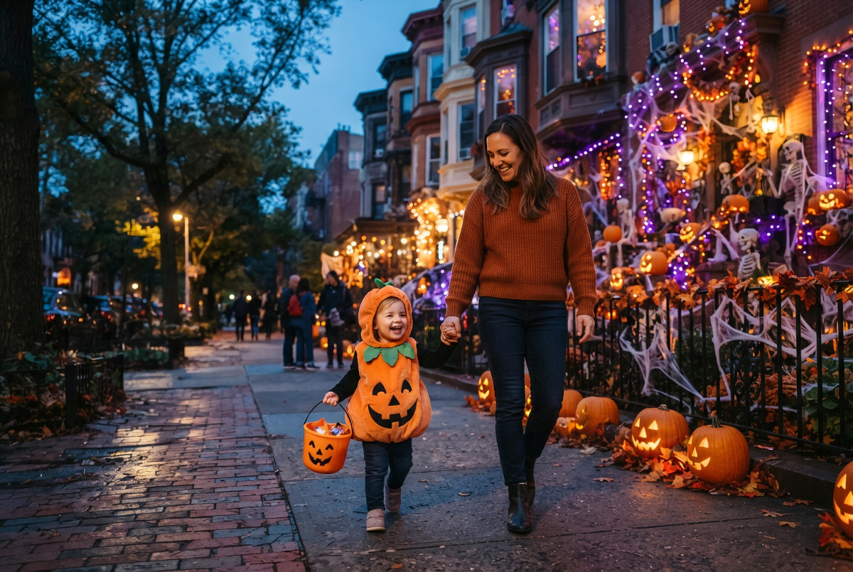 Chasse aux bonbons à la nuit tombée