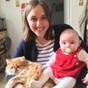 Moi avec Manon et Marcel, les bras bien chargés :)